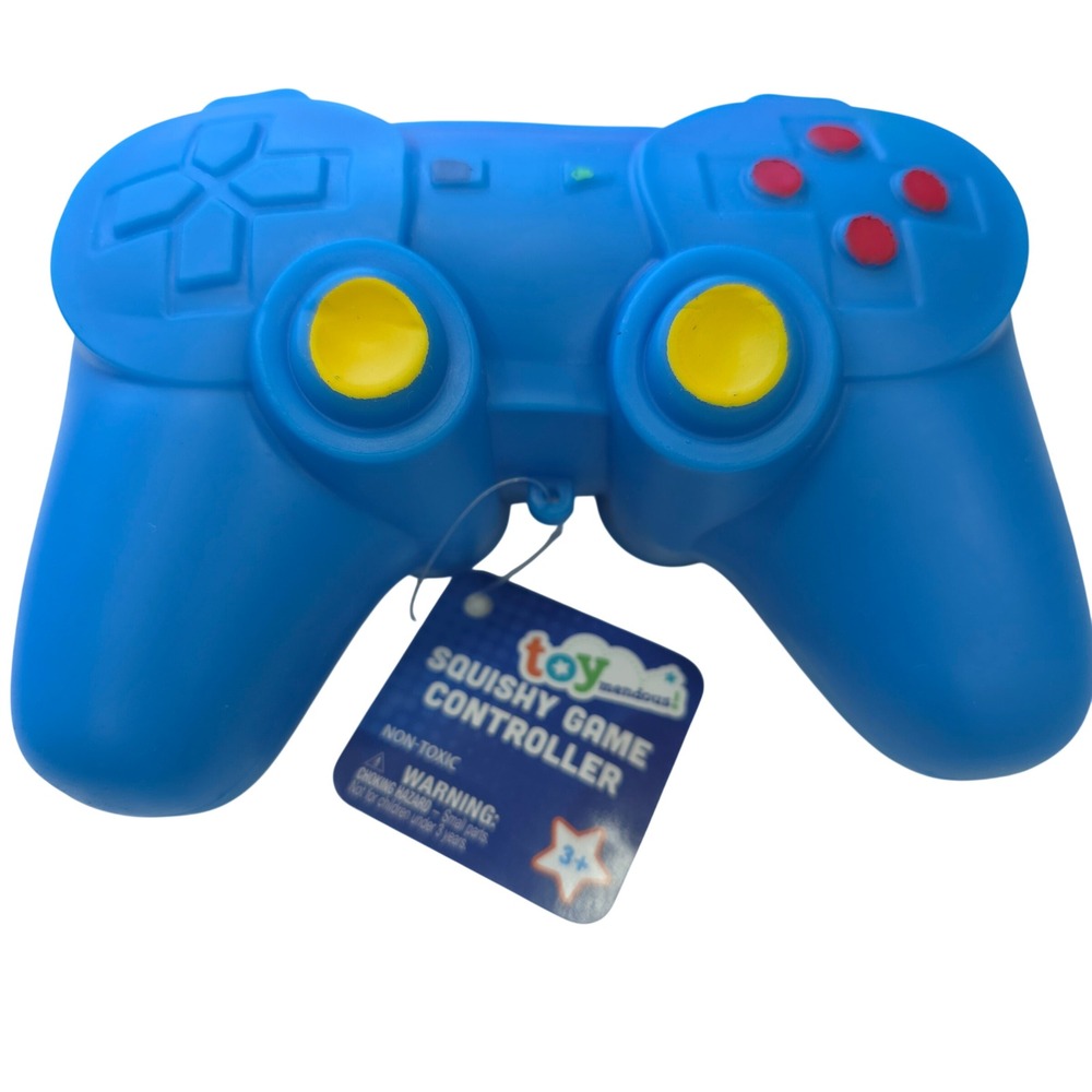 Toymendous Squishy Game Controller Blue Gel Filled Fidget Stress Ball Toy NWT